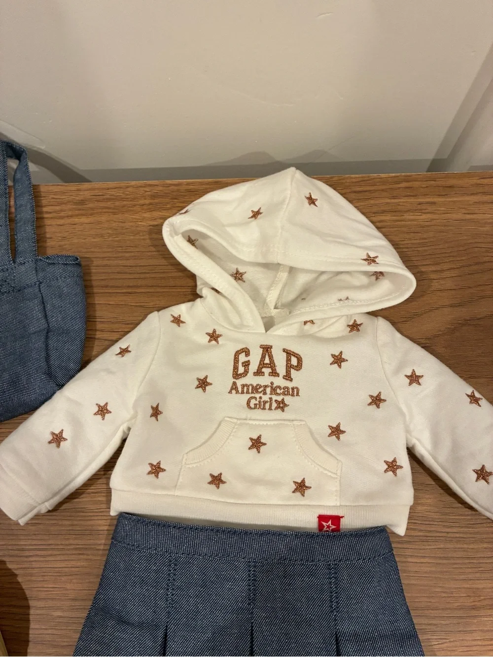 American Girl x GAP White Star Hoodie & Denim Skirt Doll Outfit
